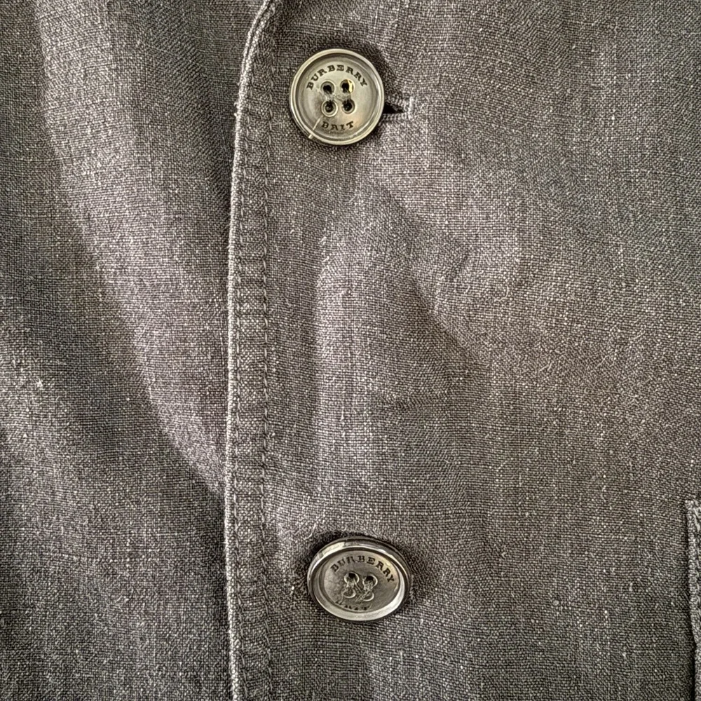 NEW Burberry Brit Linen Blend Casual Blazer Size 46 Navy‎ 2 Button Closure $895